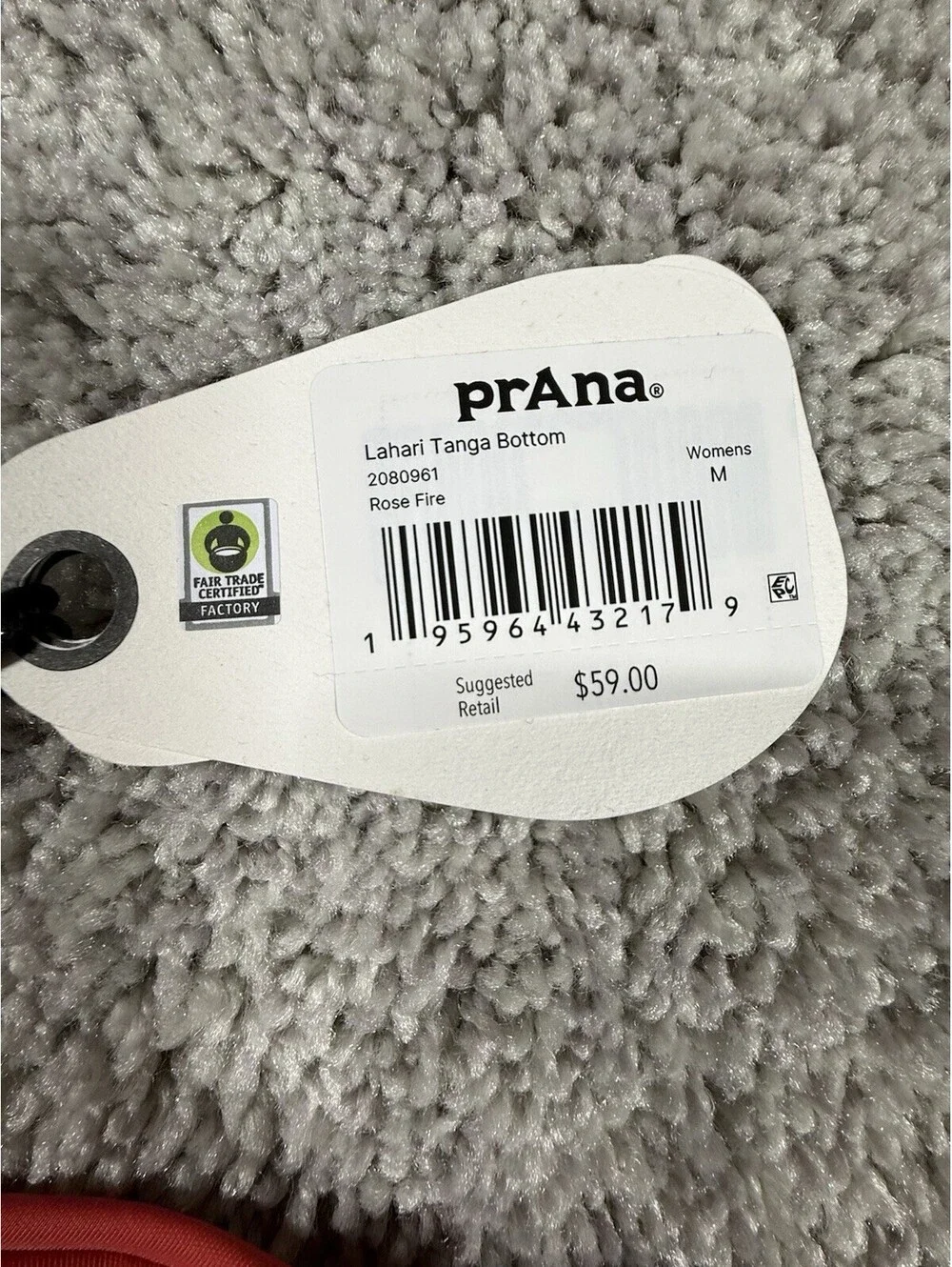 Prana Women's Lahari Tanga Bottom, Rose Fire, Medium, MSRP $59